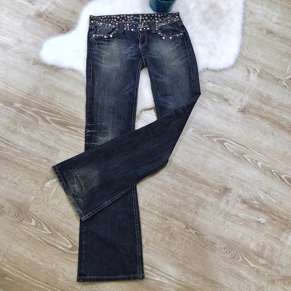 MISS ME Anchorage Studded Bootcut Flare Jean 26x32 - Picture 5 of 8